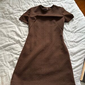 Unique Vintage Chocolate Brown textured Mini Dress